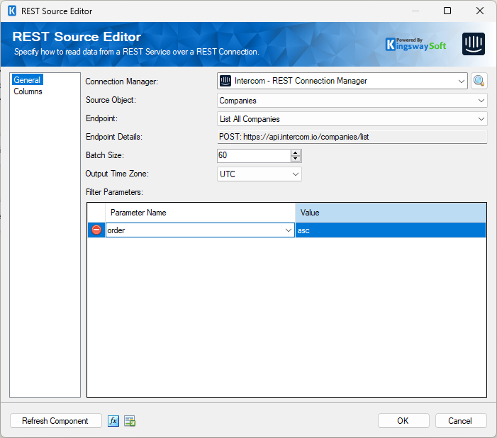 SSIS Intercom REST Source